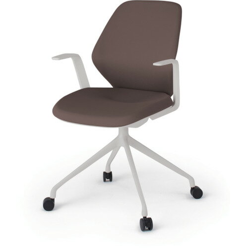 イトーキ 【別途送料】 【個人宅不可】 ITOKI キュアチェア 4本脚 クロスバック 肘付 ナイロン双輪キャスター付 脚ライトグレー 本体ライトグレー 布地チョコレートブラウン KG-945PV-NNH2 [2072-00001230]