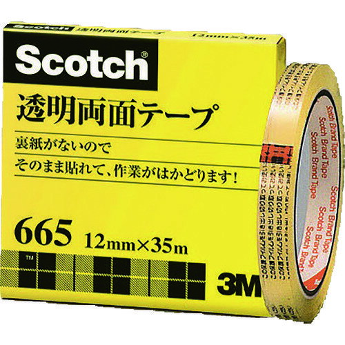 スリーエム 3M 透明両面テープ12mm [00065172] 665-3-12[263-716951]