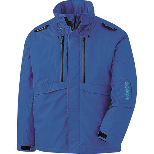 ミドリ安全 ベルデクセル ハーネス対応防寒ジャケット VE2053上 ブルー 4L VE2053UE-4L [267-444079]