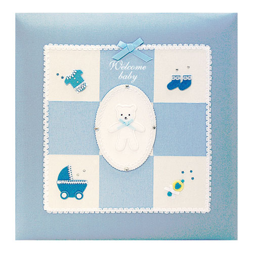 ナカバヤシ フエルアルバム誕生用100年台紙 ウェルカムベビー ブルー アH-LB-501-B [274-300748]