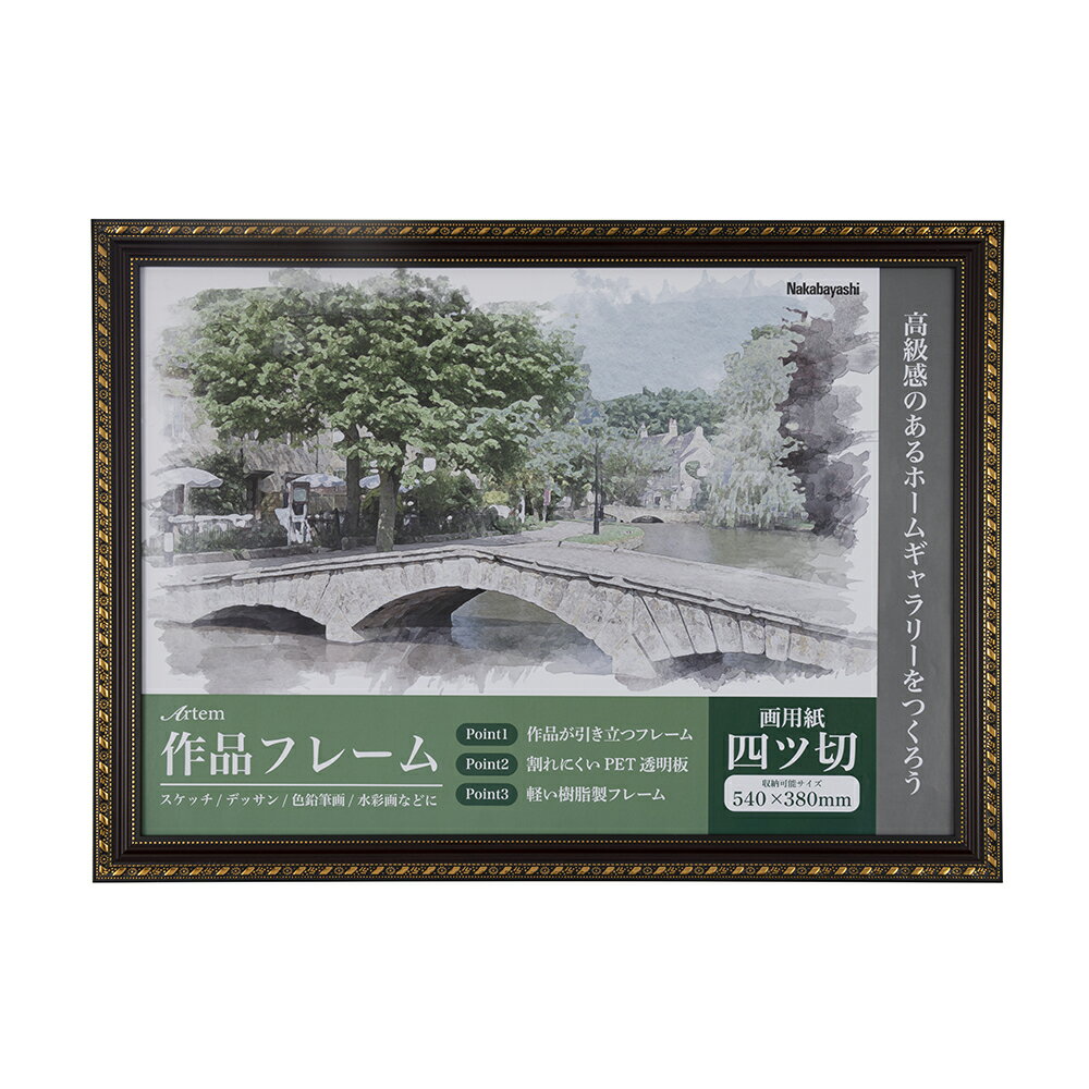 ナカバヤシ 作品フレーム/アーテム/四ツ切サイズ/ブラウン F-GP-102-BR [274-936633]