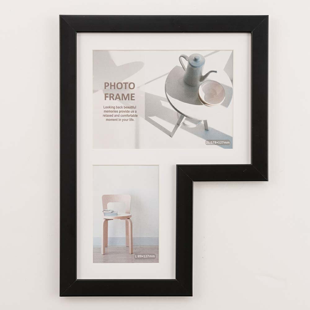 ナカバヤシ 多窓額/L型115/2窓/ブラック F-SP-115-D [274-936855]