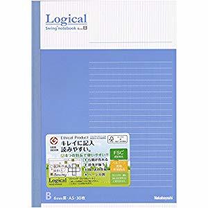納期目安　（メーカーに在庫がある場合）13:30までにご注文の場合約2〜3日後出荷(土日祝日を除く）お取り寄せ品です！ご注文後[商品欠品]及び[商品完売(廃番)]が発生する場合がございます。あらかじめご了承の上ご注文お願いいたします！またご注文の数量、お届け先によって別途送料が発生する場合がございます。その場合当店よりご連絡させていただきますのでご対応お願いいたします。※記載の商品画像はイメージ（代表）画像ですので画像だけの情報のみでご購入はお控え頂き、必ず記載内容をご確認下さい。・文章を美しく見せるなら「ロジカルノート」・サイズ：A5・ヨコ148×タテ210×厚み3mm・本体重量：90g・表紙：コートボール紙・製本：糸綴じ背クロス製本・本文：上質紙・70g/m2・B罫（6mm）・30行・30枚当社管理番号No.65881--検索キーワード--フエル販売 nakabayashiカタログページ数