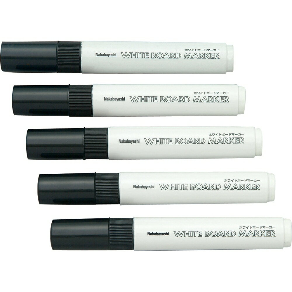 ナカバヤシ ホワイトボードマーカー黒/5本セット WMK-205D [274-807810]