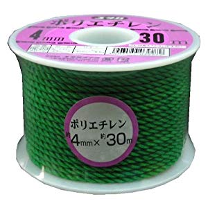 ユタカメイク PEカラーロープボビン巻 4mm×30m グリーン RE-23 [284-039979]