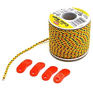 ユタカメイク アウトドア用カラーロープ（黄） 3.5mm×20m ロープスライダー4個付 イエロー ROC-10 [284..