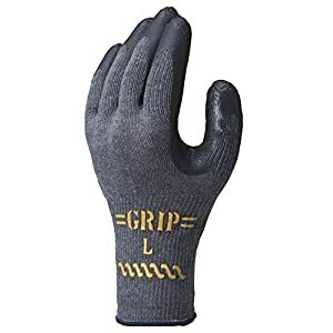 ショーワ 天然ゴム背抜き手袋 グリップカーボン ブラック Lサイズ NO318-LBK[294-025652]