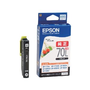 エプソン インクカートリッジ ブラック (増量) [16324] ICBK70L ゾウリョウ [358-143708]