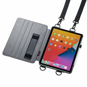 サンワサプライ 【代引不可】 iPad Air 2020 スタンド機能付きショルダーベルトケース PDA-IPAD1712BK [F040323]