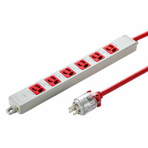 サンワサプライ 医用接地プラグ付き電源タップ TAP-HPM6-3R [444-839898]