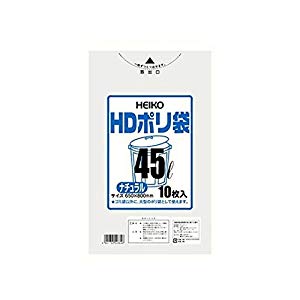 シモジマ HDポリ袋012 45L ナチュラル [34614] No.6601300 [A200906]