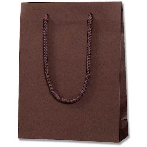 シモジマ HEIKO 手提げ紙袋 ブライトバッグ チョコブラウン（MT） MM 10枚入り 006138370 [452-569315]