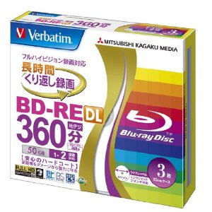三菱化学メディア 録画用BD-RE DL50GB 360分 [21456] VBE260NP3V1 [F040218]