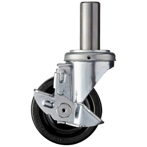 ハンマーキャスター ハンマー 差込み式 旋回式フェノール車輪 100mm ストッパー付 413SK-PH100 [643-0010457]