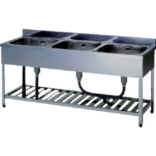 東製作所 アズマ 【法人限定】 アズマ 三槽シンク（ホース付） 1800×600×800 [着日時指定不可・キャン..