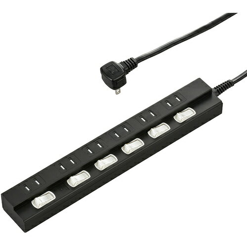 オーム電機 【別途送料】 【個人宅不可】 OHM 6口2m節電タップTPK黒 HS-TPK62PBT-K [919-069459]