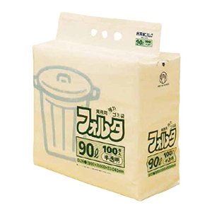 日本サニパック F-9H環優包装フォルタ90L白半透明 F-9H-HCL [966-206945]