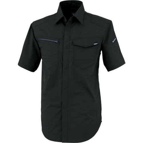 ジーベック XEBEC TCストレッチ半袖シャツ1712-90-LL クロ 1712-90-LL [976-663994](4)