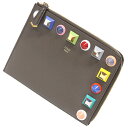【中古】【極美品】 フェンディ マルチカラースタッズ レディースバッグ マルチポーチ クラッチバッグ 8M0378 SR0 F04Z1 レザー 茶 ブラウン ファスナー 20-2686
