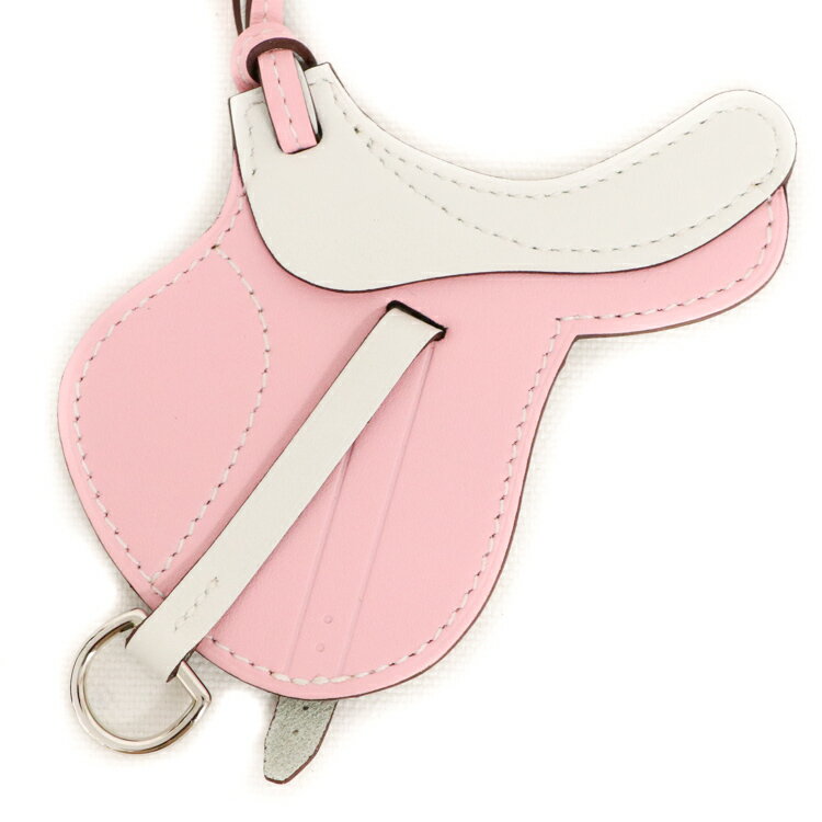 【未使用品】エルメス　パドック・セル　チャーム　バッグ用アクセサリー　ヴォースイフト　ローズサクラ×ブラン　ブランド小物　バッグチャーム　21-1177のサムネイル