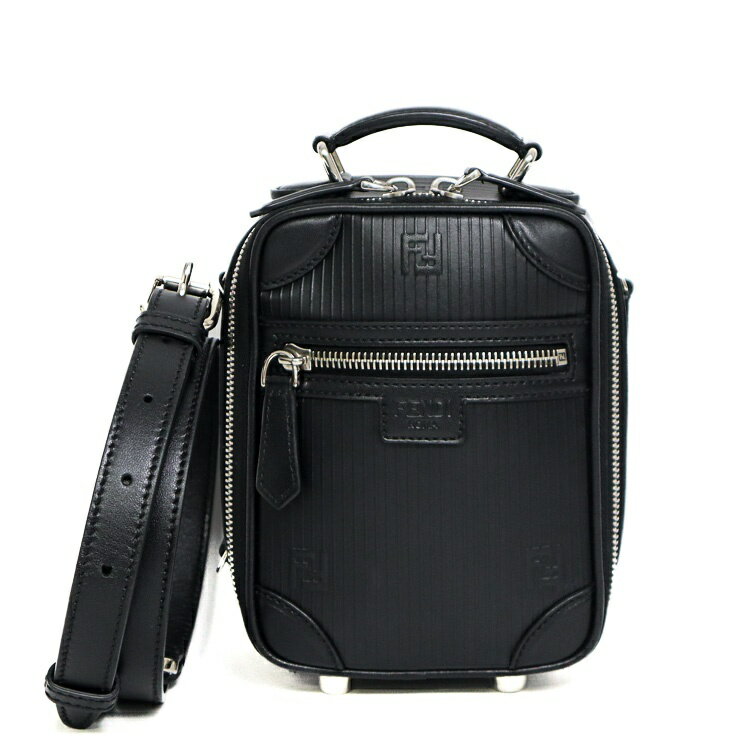 FENDI - FENDI ショルダーバッグ ボディーバッグ ミニトラベルバッグ 7VA542 レザー ブラック ブランドバッグ 5561970m【中古】