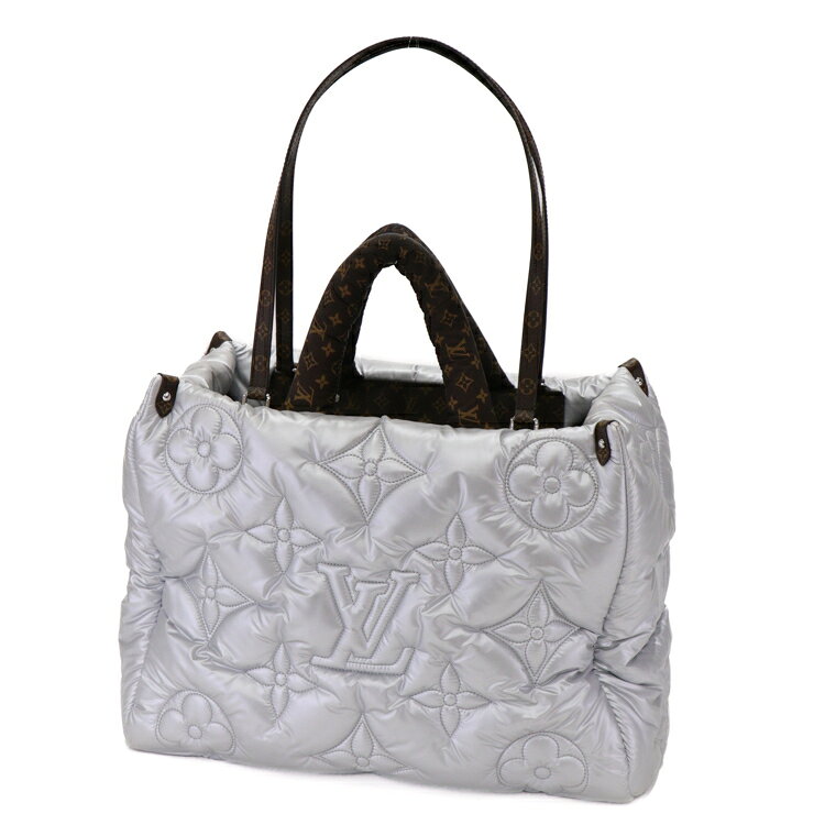 乐天商城 - 【極美品】LOUIS VUITTON LV ピロー オンザゴー GM レディースバッグ ショルダーバッグ M21053 ICチップ ナイロン レザー シルバー ブランドバッグ 5428920J【中古】