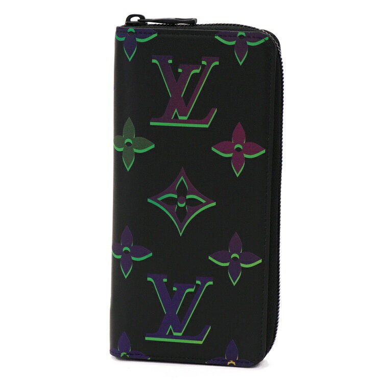 Rakuten - 【極美品】LOUIS VUITTON モノグラム スポットライトジッピーウォレット ヴェルティカル 長財布 M82368 ICチップ レザー ブラック 5597210j【中古】