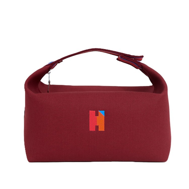 樂天商城 - 【美品】HERMES ブリッドアブラック GM ポーチ ハンドバッグ バニティ ルージュアッシュ コットンキャンバス ブランドバッグ 5646288m【中古】