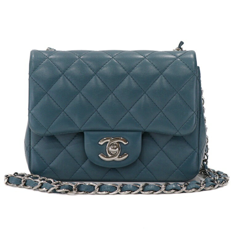 CHANEL シャネル ミニマトラッセ 17 シングルフラップ ゴールド金具 ブルー デニム ショルダーバッグ レディース 【中古】 12604K52 CHANEL シャネル ミニマトラッセ 17 シングルフラップ ゴールド金具