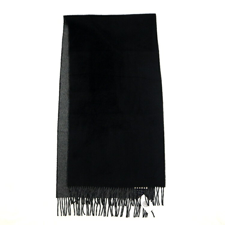 【美品】HERMES マフラー ストール カシミヤ 100% ブラック グレー ブランド小物 6005540m【中古】