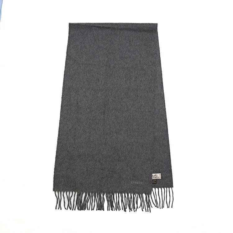 Rakuten - 【美品】HERMES マフラー ストール カシミヤ 100% グレー ブランド小物 6005430m【中古】