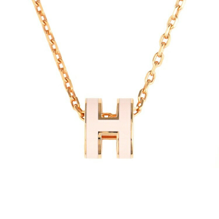 Cubic Zirconia - 【美品】HERMES ポップアッシュ ミニ ペンダント ネックレス メタル ラッカー ピンク ローズゴールド ブランドアクセサリー 5442656MM【中古】