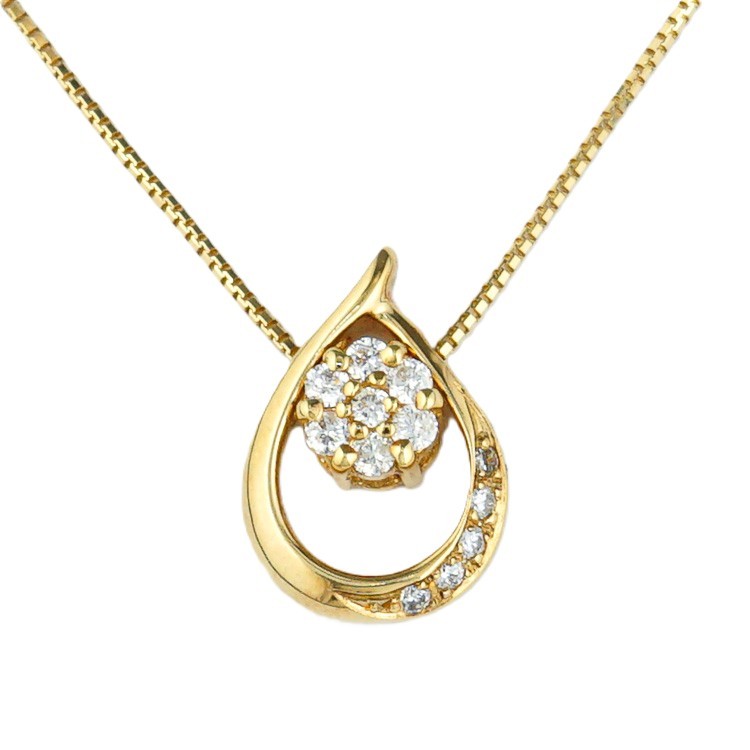 【中古】K18 ダイヤモンド 0.21ct ネッ