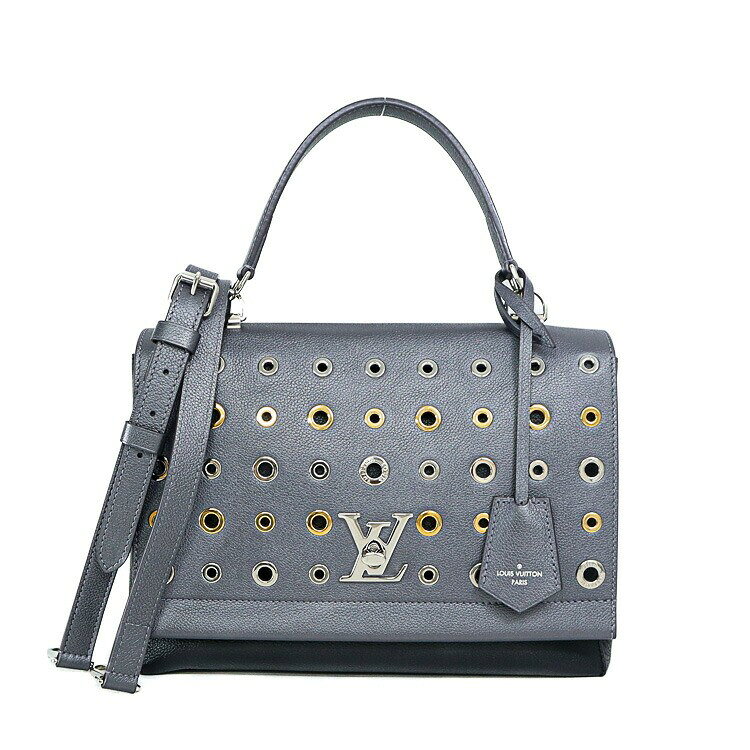 Rakuten - LOUIS VUITTON ロックミー2 パンチングスタッズ ハンドバッグ ショルダーバッグ M42863 レザー メタリックグレー ブラック 2wayバッグ LV ブランドバッグ 5s51512j【中古】