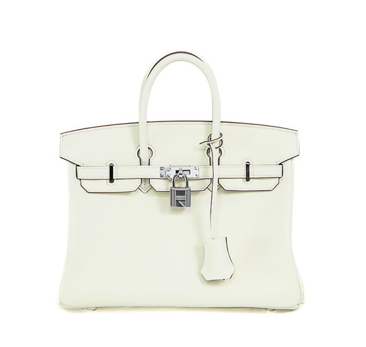 Rakuten - 【美品】HERMES バーキン25 ハンドバッグ スイフト マッシュルーム シルバー金具 B刻 ブランドバッグ 5s36219H【中古】