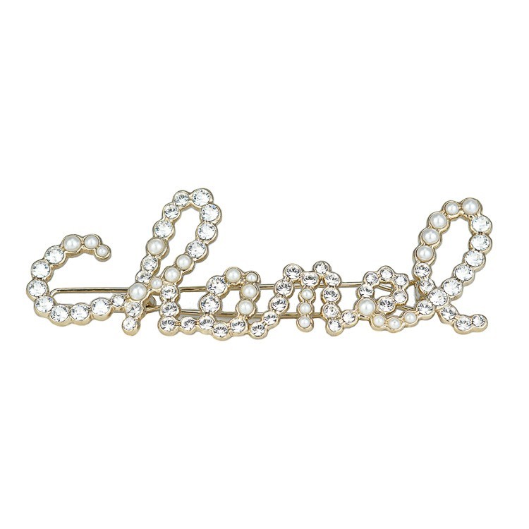 Rakuten - 【美品】シャネル ロゴバレッタ 髪飾り レディースヘアアクセサリー AB2850 メッキ パール ラインストーン ゴールド金具 6139459m 【中古】