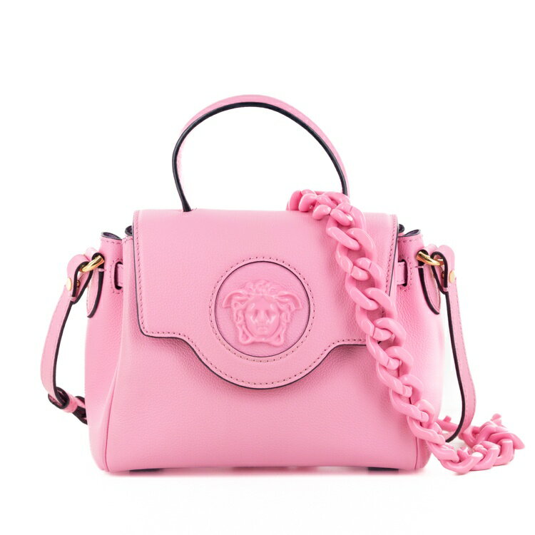 乐天商城 - 【美品】VERSACE ヴェルサーチ メデューサ ミニバッグ ショルダーバッグ レディースバッグ ハンドバッグ 2Way レザー ゴールド金具 ピンク 6032650m 【中古】