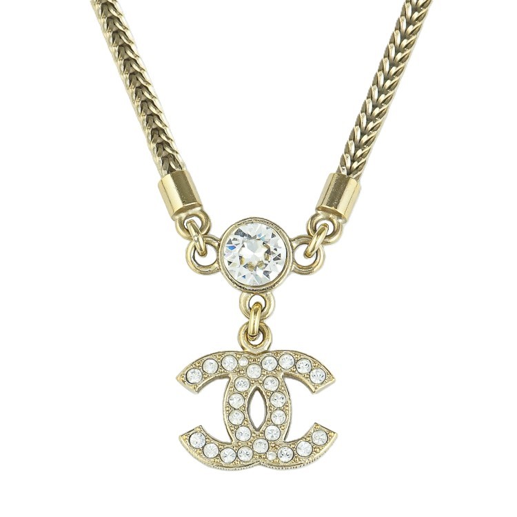 Rakuten - 【極美品】CHANEL ココマーク ネックレス チョーカー ラインストーン ABE544 メタル ゴールド ブランド アクセサリー ブランド小物 シャネル 6192475m【中古】