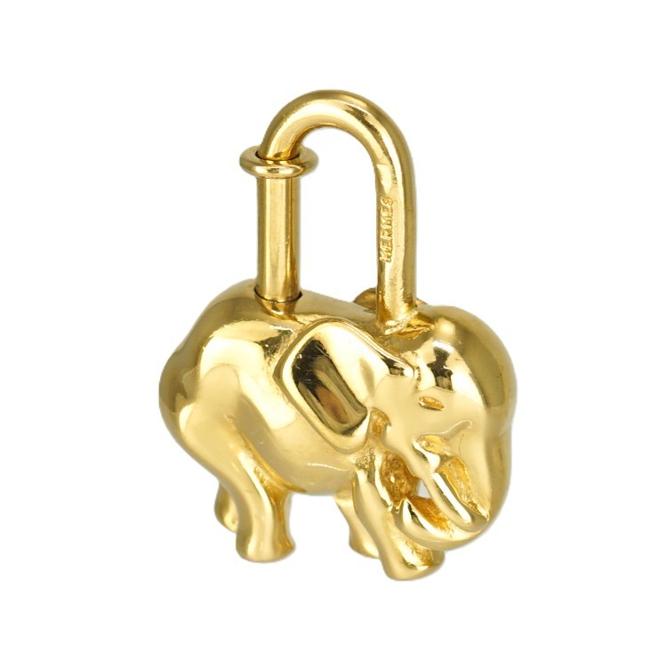Rakuten - エルメス カデナ エレファント ゾウ チャーム メタル ゴールド ブランドアクセサリー HERMES 6247868m【中古】