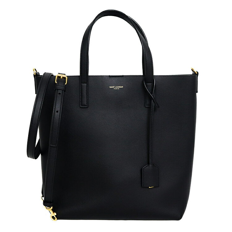 Rakuten - SAINT LAURENT サンローラン トイショッピング ブラック トートバッグ 2WAY チャーム付 600307 レディース メンズ ユニセックス 6296313J【中古】