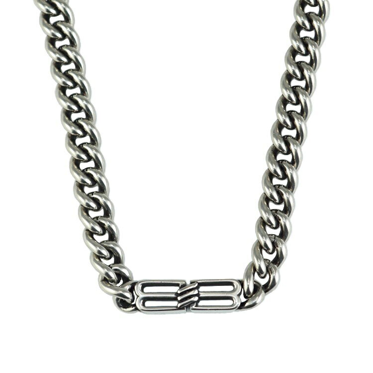 Rakuten - 【美品】 バレンシアガ BB Icon チェーン ネックレス ロゴ メタル シルバー系 サイズS アクセサリー 871954 BALENCIAGA 6298051m【中古】