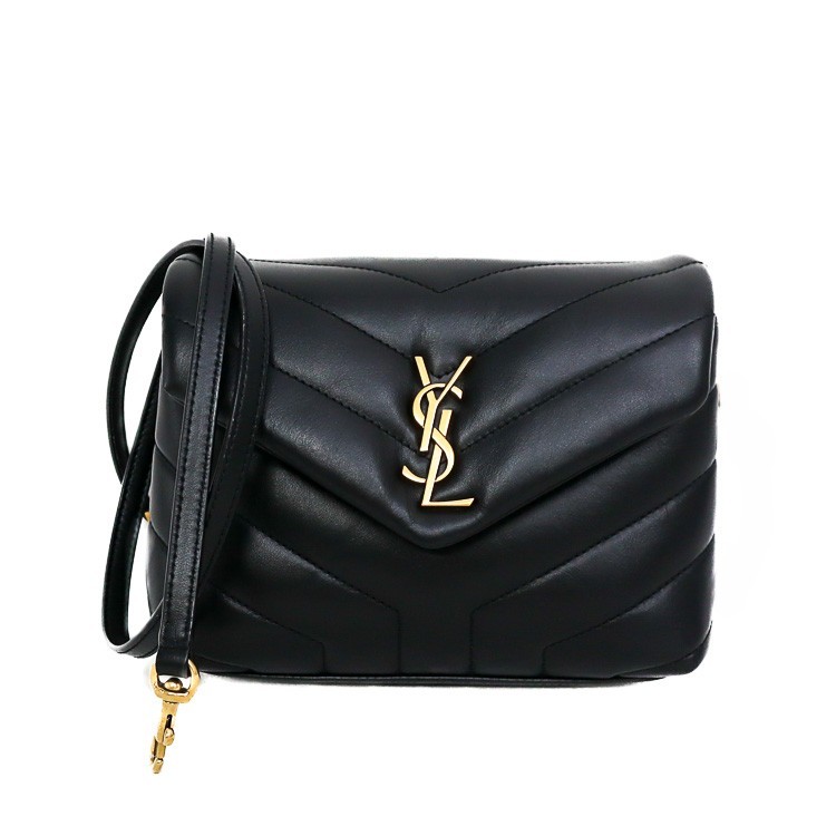 Rakuten - サンローランパリ ルル ショルダーバッグ キルティングレザー ブラック ゴールド金具 678401 SAINT LAURENT PARIS 6296620j【中古】