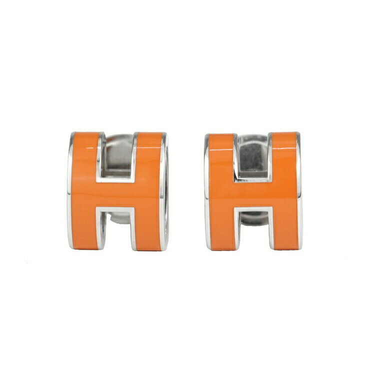 Rakuten - 【美品】HERMES エルメス ポップアッシュ ピアス メタル ラッカー オレンジ シルバー Hロゴ レディースアクセサリー ブランドアクセサリー 5055039M【中古】