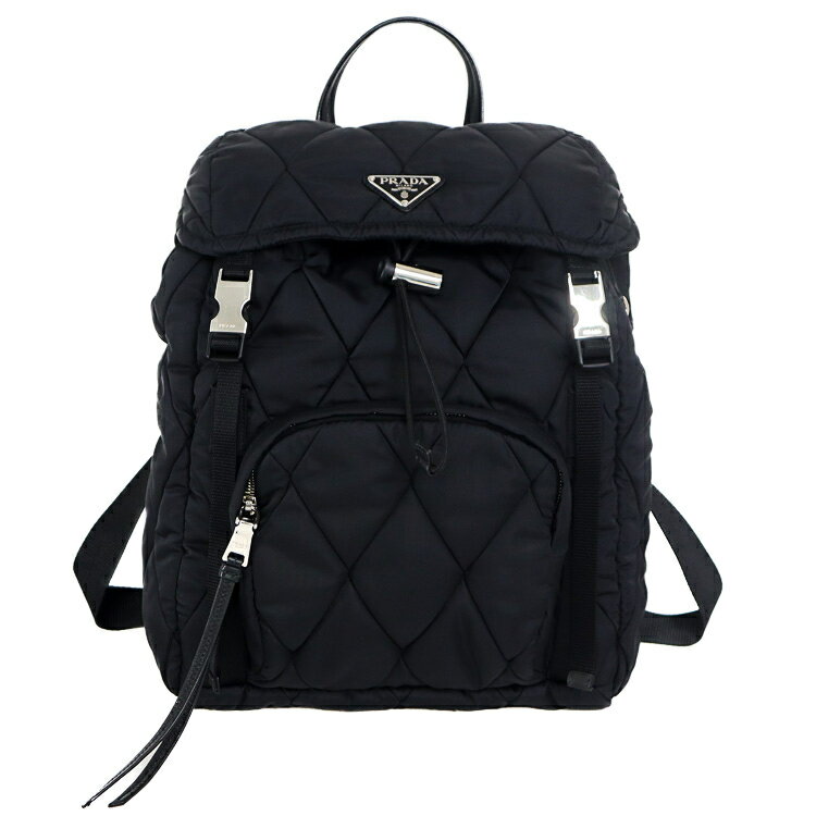 乐天商城 - 【美品】PRADA キルティング バッグパック リュック トライアングルロゴ 1BZ020 テスート ナイロン ブラック ブランドバッグ プラダ 6296215j【中古】