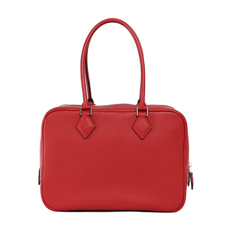 乐天商城 - HERMES エルメス プリュム28 ハンドバッグ エバーカラー ルージュピヴォワンヌ レッド系 シルバー金具 X刻 レディースバッグ ブランドバッグ 5071339JB5【中古】
