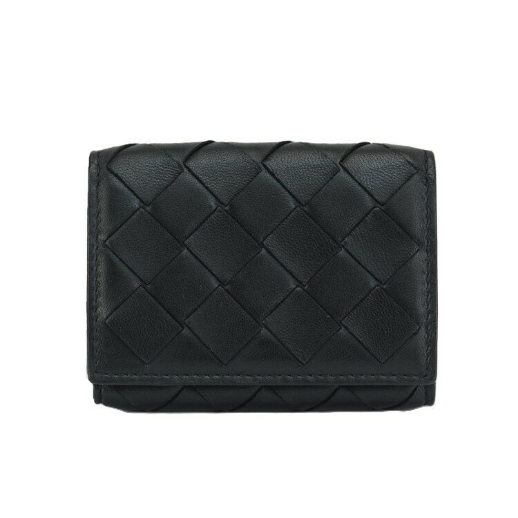 樂天商城 - 【美品】BOTTEGA VENETA コンパクトウォレット イントレチャート 三つ折り 財布 609285 レザー ブラック ブランド財布 ボッテガヴェネタ 6286446m【中古】
