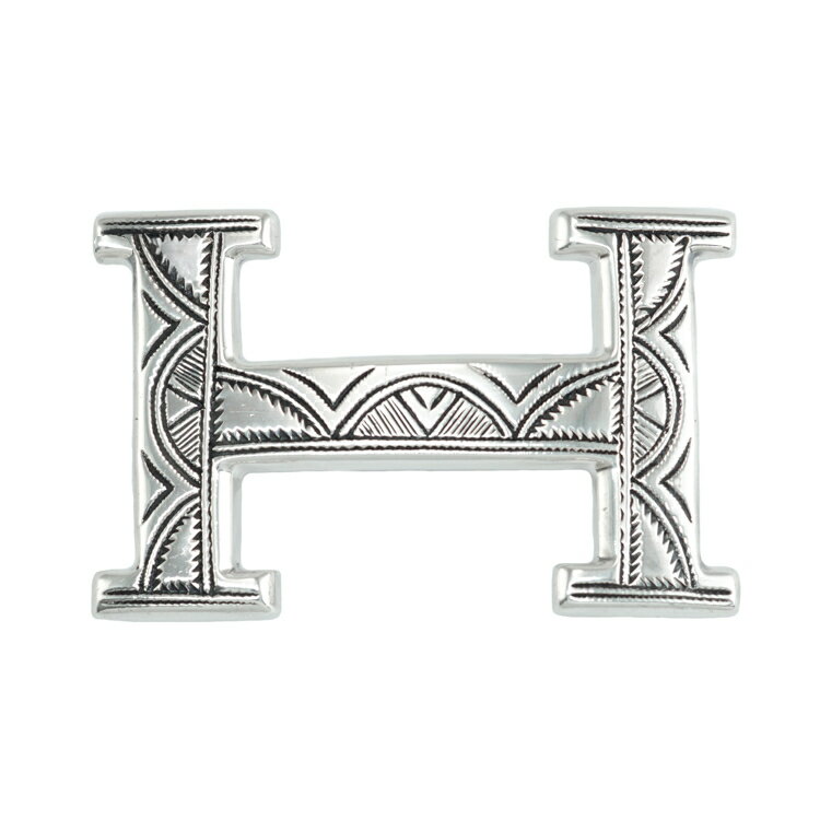乐天商城 - エルメス トゥアレグ コンスタンス バックル Hベルト シルバー SV925 手彫り HERMES 6352286m【中古】