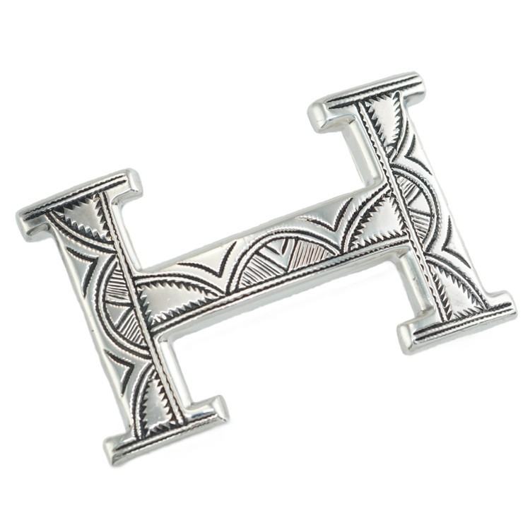 大進洋行のエルメス トゥアレグ コンスタンス バックル Hベルト シルバー SV925 手彫り HERMES 6352286m【中古】｜アングル2