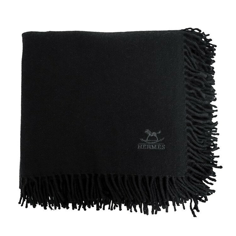 HERMES エルメス カシミアシルク　ストール　メンズ　ブラック系 楽天市場】エルメス 大判ストール カシミアの通販