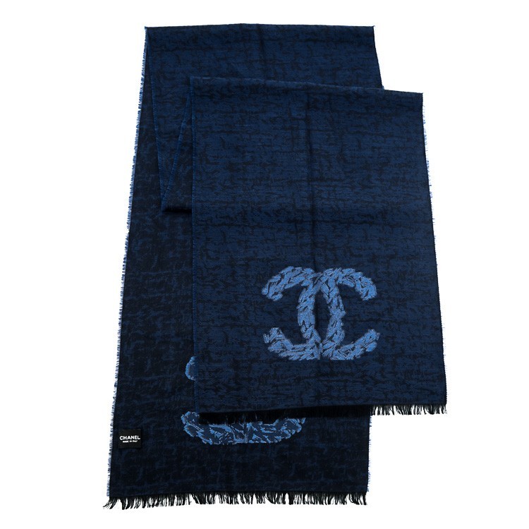 【極美品】CHANEL マフラー ココマーク ストール ウール バージンウール シルク ネ...